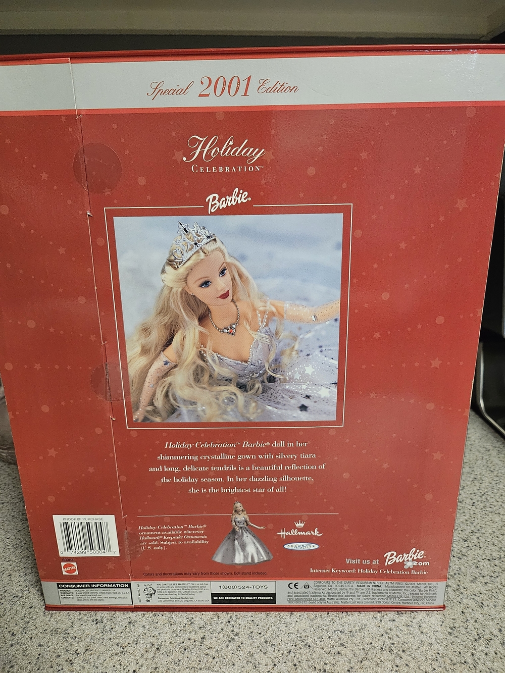 Barbie Holiday Celebration 2001 Edition Silver & Red Doll - Picture 5 of 5